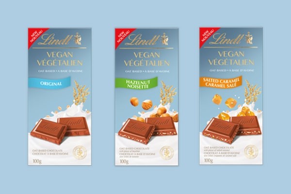 瑞士蓮新係列的素食巧克力棒。匹克:Lindt & Sprungli